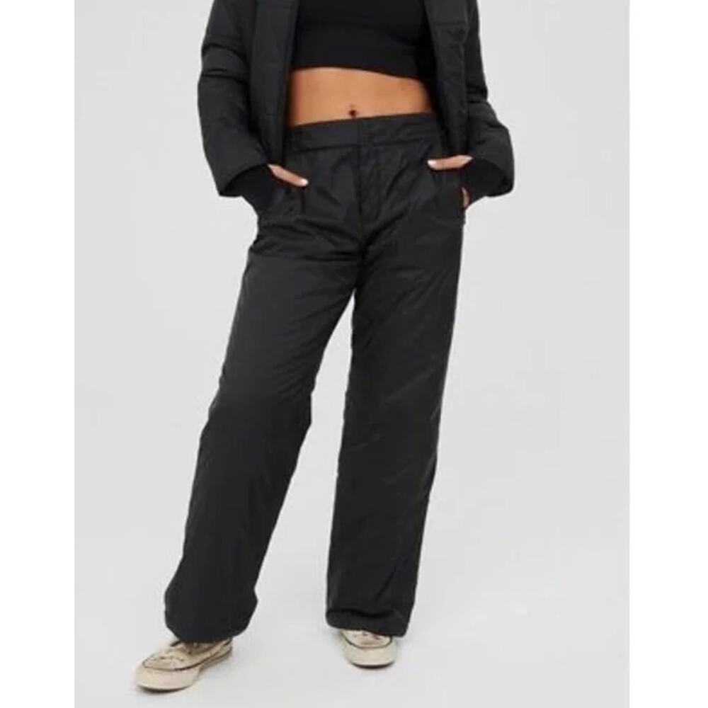 NWT NEW Aerie Chillside Offline Snow Pants Black Puffer Women's Size Large